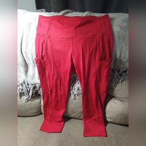Lululemon Fast and Free Crop II size 8 red